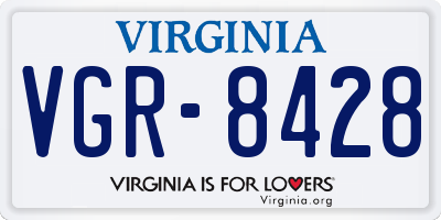 VA license plate VGR8428