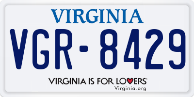 VA license plate VGR8429