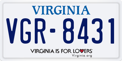 VA license plate VGR8431