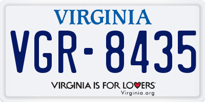 VA license plate VGR8435