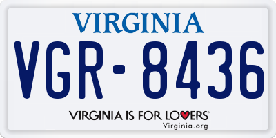 VA license plate VGR8436
