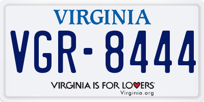 VA license plate VGR8444