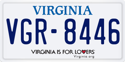 VA license plate VGR8446