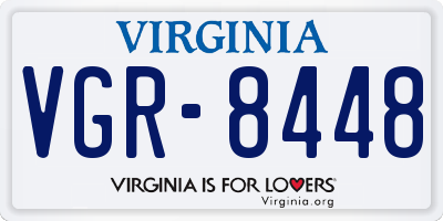 VA license plate VGR8448