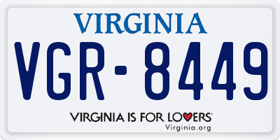 VA license plate VGR8449