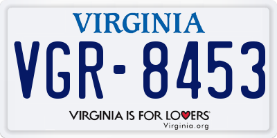 VA license plate VGR8453