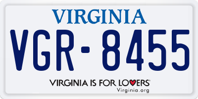 VA license plate VGR8455
