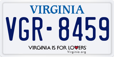 VA license plate VGR8459