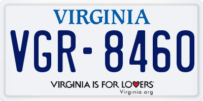 VA license plate VGR8460