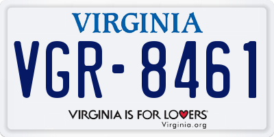 VA license plate VGR8461