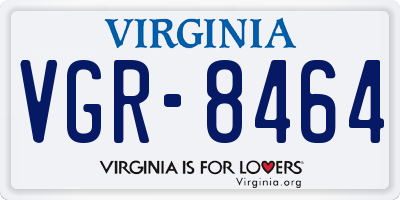VA license plate VGR8464