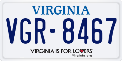 VA license plate VGR8467