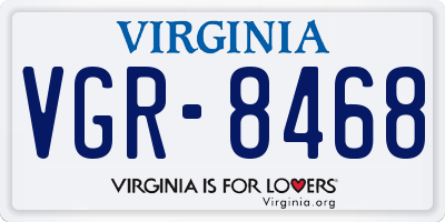 VA license plate VGR8468