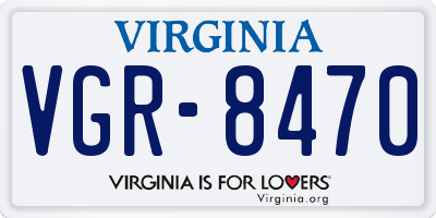 VA license plate VGR8470