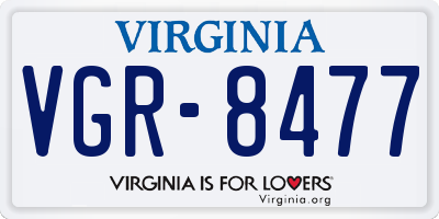 VA license plate VGR8477