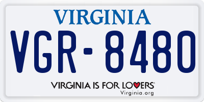 VA license plate VGR8480