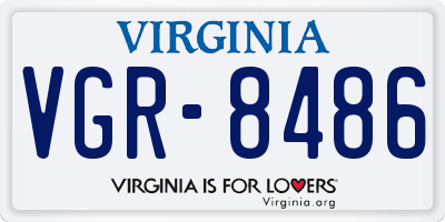 VA license plate VGR8486