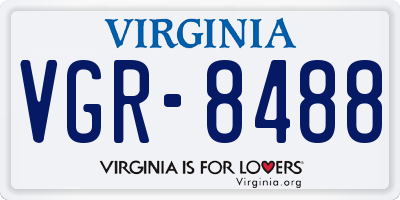 VA license plate VGR8488