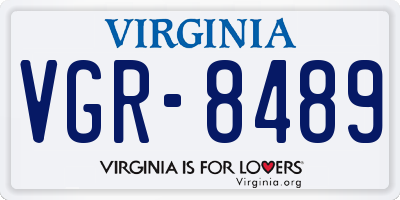 VA license plate VGR8489