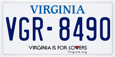 VA license plate VGR8490