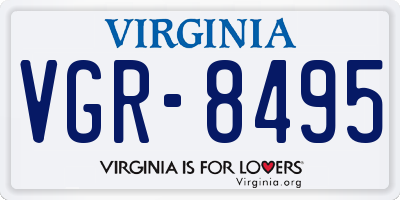 VA license plate VGR8495