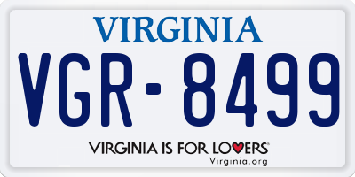 VA license plate VGR8499