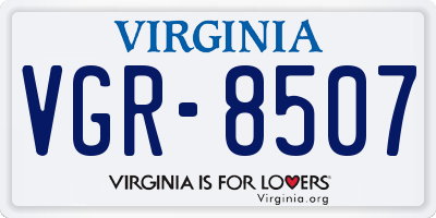 VA license plate VGR8507