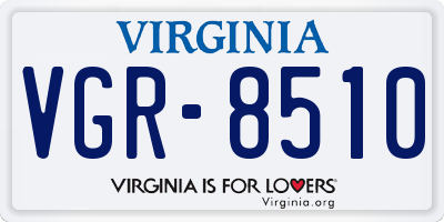 VA license plate VGR8510