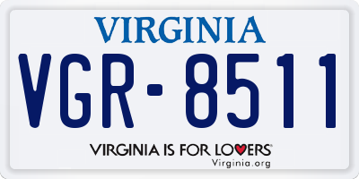 VA license plate VGR8511