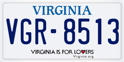 VA license plate VGR8513