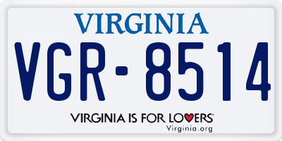 VA license plate VGR8514