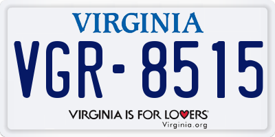 VA license plate VGR8515