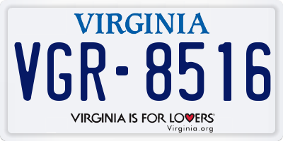 VA license plate VGR8516