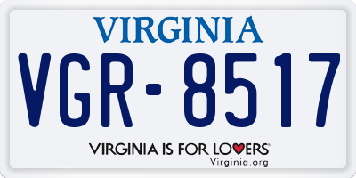 VA license plate VGR8517