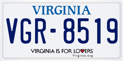 VA license plate VGR8519