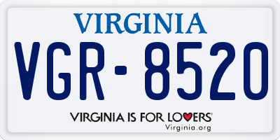 VA license plate VGR8520