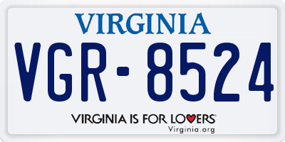 VA license plate VGR8524