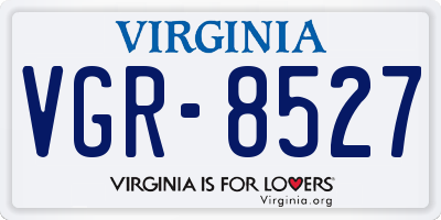 VA license plate VGR8527