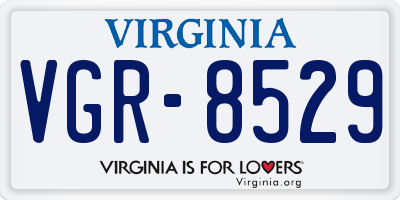 VA license plate VGR8529