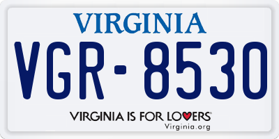 VA license plate VGR8530