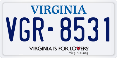 VA license plate VGR8531