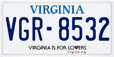 VA license plate VGR8532