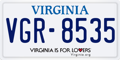 VA license plate VGR8535
