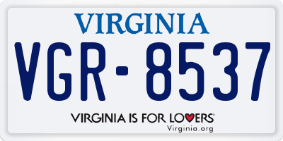 VA license plate VGR8537