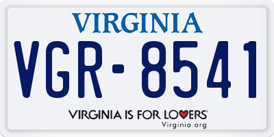 VA license plate VGR8541