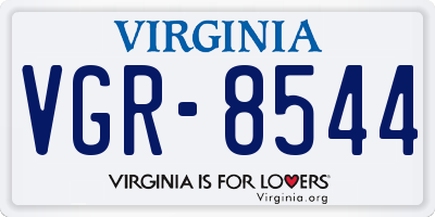 VA license plate VGR8544