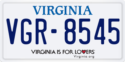 VA license plate VGR8545