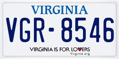 VA license plate VGR8546