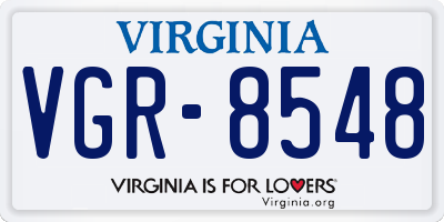 VA license plate VGR8548