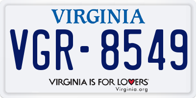 VA license plate VGR8549